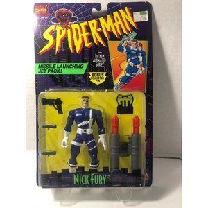 Toybiz Marvel Comics Animated Series Spiderman Nick Fury On Card